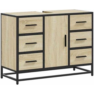 vidaXL Armario Lavabo Ba&ntilde;o Madera Ingenier&iacute;a Roble Sonoma 80x33x60 Cm Vidaxl