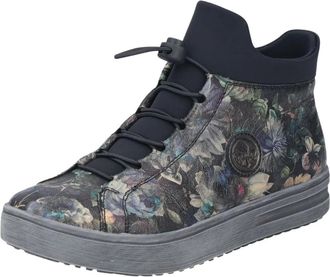 Rieker Hoge sneaker met bloemenprint - Dames - Schoenen - Zwart - Maat: 41 EU