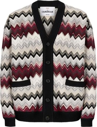 Missoni Cardigan con motivo chevron e bottoni - Bianco