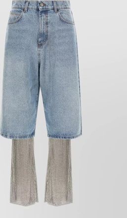 Giuseppe Di Morabito crystal-embellished wide-leg jeans