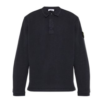 Stone Island Sweatshirt met logopatch - Heren - Polos - Blauw - M - Katoen - Tops