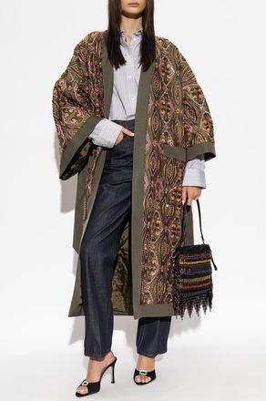 Etro Coat With Appliqu&eacute;s, Womens, Green