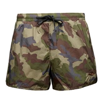 Aeronautica Aeronautica Militare, Beachwear, male, Green, Size: 2XL Bw0231Uct04312 Swim Shorts
