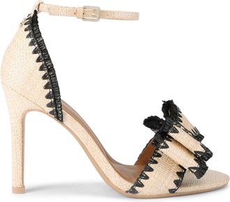 Kurt Geiger Womens Robbie High Sandals - Beige Fabric - Size UK 4