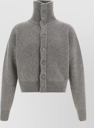 Extreme Cashmere cashmere ribbed high neck cropped bomber jacket