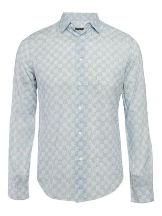 Louis Vuitton geometric-pattern cotton shirt - Blue