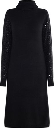 Usha Gebreide jurk met pailletten Dames zwart