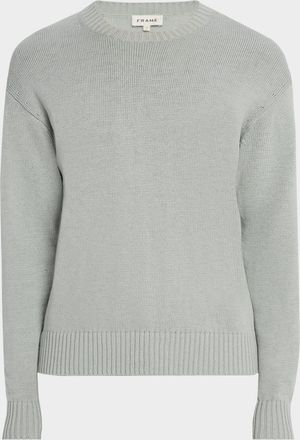 Frame Denim Mens Crewneck Silk-Cotton Knit Sweater