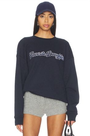 Favorite Daughter Varsity Embroidered Sweatshirt In Navy