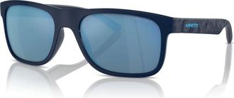 Arnette Matte Blue zonnebril met blauwe spiegel - Heren - Zonnebrillen - Blauw - 56 MM - Accessoires