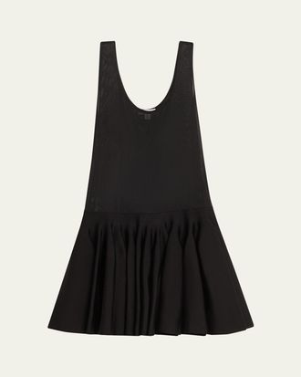 Alaia Sleeveless Drop-Waist Flared Skirt Mini Dress