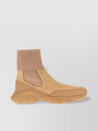 Tod's knitted leather ankle boots