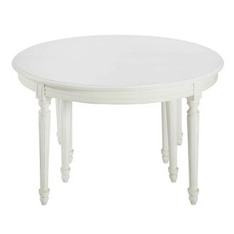 Maisons du monde Mesa de comedor redonda extensible de 4 a 14 personas de abedul blanco An. 120/280 cm