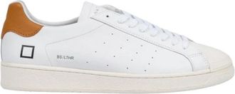 D.A.T.E. Witte Leren Base Sneakers - Heren - Sneakers - Wit - 45 EU - Leer - Schoenen