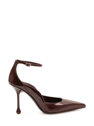 Jimmy Choo London Maroon Ankle Strap Pumps