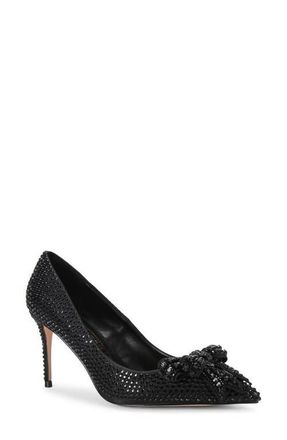 Kurt Geiger Belgravia Crystal Pointed Toe Pump in Black at Nordstrom, Size 9Us
