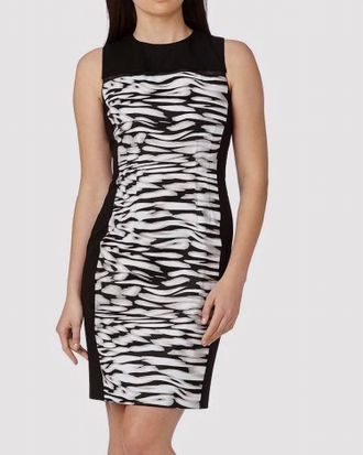 T Tahari Dakota Dress In Black/white