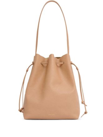 Mansur Gavriel Cabas leather drawstring bucket bag - women - Calf Leather - One Size - Neutrals