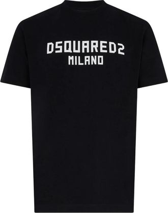 Dsquared2 Logo Print T-shirt - Heren - T-shirts - Zwart - M - Tops