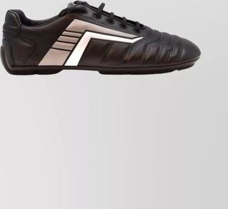 Prada stylish sneakers with metallic accents and rubber sole