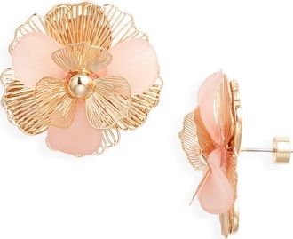 Nordstrom Mixed Petal Floral Earrings in Blush- Gold at Nordstrom
