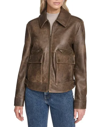 Andrew Marc Leather Aviator Jacket