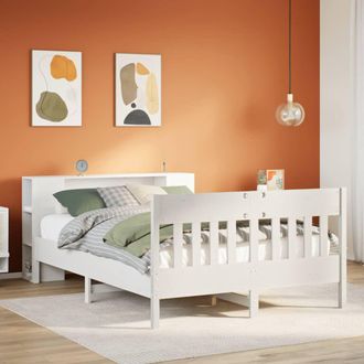 Berkfield Home Bookcase Bed without Mattress White 140x200cm Solid Wood Pine | Size: 140x200 cm