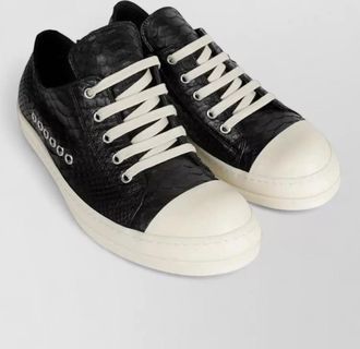 Rick Owens python leather low sneakers rubber sole