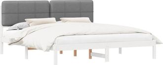 vidaXL Estructura De Cama Con Cabecera Tapizada Gris Claro Vidaxl