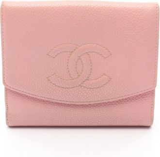 Chanel Pink Leather Wallet (Bi-Fold) (Pre-Owned)
