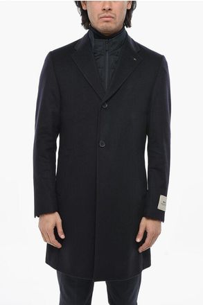 Corneliani CC COLLECTION Cappotto Monopetto in Lana e Cashmere con Ches taglia 50