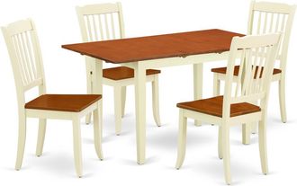 East West Furniture Dining Room Set Buttermilk & Cherry, NODA5-BMK-W