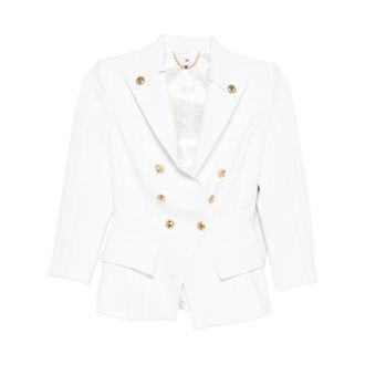 Elisabetta Franchi Blazers, female, White, Size: XS Blazers
