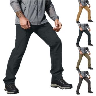 Generic Mens Waterproof Trousers Outdoor Climbing Walking Pants Thermal Warm Fleece Lined Insulated Soft Shell Winter Pants Thicken Padded Hiking Ski Cargo Tr