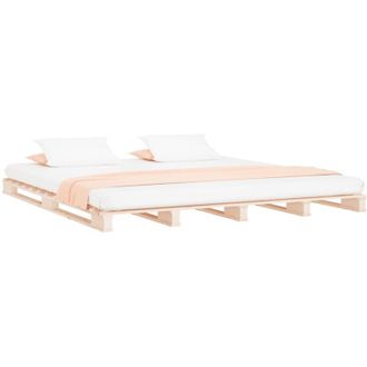 vidaXL Cama de palets de madera maciza de pino Super King 180x200 cm Vidaxl