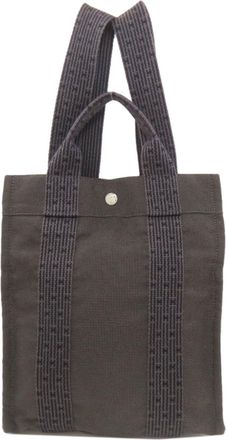 Herm&egrave;s Gray Canvas Backpack (Pre-Owned)