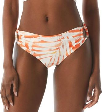 Carmen Marc Valvo Print Side Ring Bikini Bottom In Sunset Palm