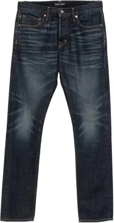 Tom Ford jeans met riemlussen en logopatch