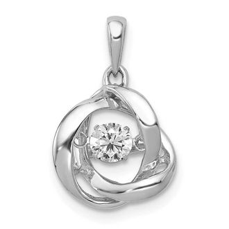 Diamond2Deal 14K White Gold Vibrant Lab Grown Diamond Pendant (0.25ct, VS, G-H)