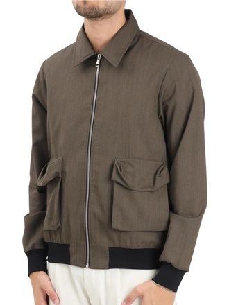 Yes London Lightweight Wool Jacket With Zip Closure And Ribbed Cuffs