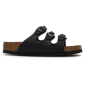 Birkenstock Florida BS Oiled Leather Unisex Slides Sandals - Black - Size:UK 5.5