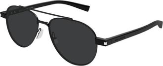 Saint Laurent Pilot Zonnebril - Heren - Zonnebrillen - Zwart - 54 MM - Nylon - Accessoires