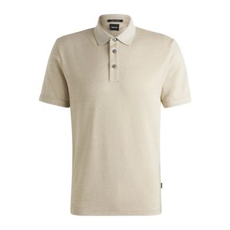 HUGO BOSS Polo de punto de algod&oacute;n y lino - Tops - Hombre - Beige - 2XL