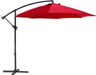 Mobili Rebecca Sombrilla de jardin de 3x3 m en acero y poliéster roja