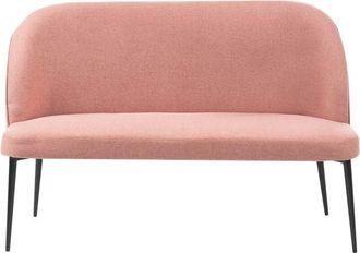 Beliani Beliani - 2-Seater Kitchen Sofa Bench Fabric Polyester Upholstery Black Metal Legs Pink Osby