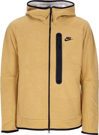 Nike Tech Fleece Zip Hoodie - Heren - Sportshirts - Beige - XS - Katoen - Fitness