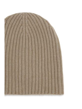 Loro Piana FAI3766 Ribbed Cashmere Beanie - Beige