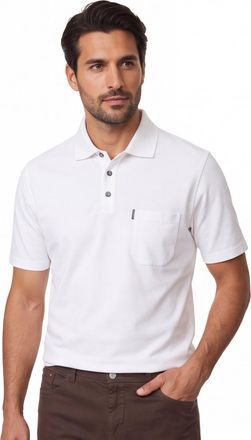 Casamoda Casa moda poloshirt wit effen korte mouw