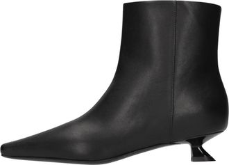 3Juin Peony 035 Manny Enkellaars - Dames - Laarzen met Hak - Zwart - 41 EU - Leer - Schoenen