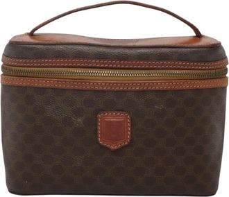 Celine Macadam Vanity Bag Canvas Brown Pvc Bag (Pre-Owned)